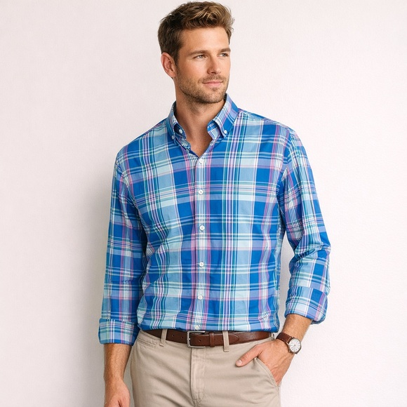 Peter Millar Other - Peter Millar Summer Comfort Plaid Button Down Shirt | Men’s Medium | Stretch